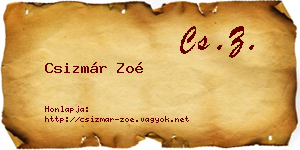 Csizmár Zoé névjegykártya
